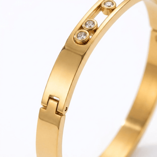 Two-Tone Round Bangle - Luvinae
