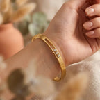 Two-Tone Round Bangle - Luvinae