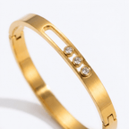 Two-Tone Round Bangle - Luvinae