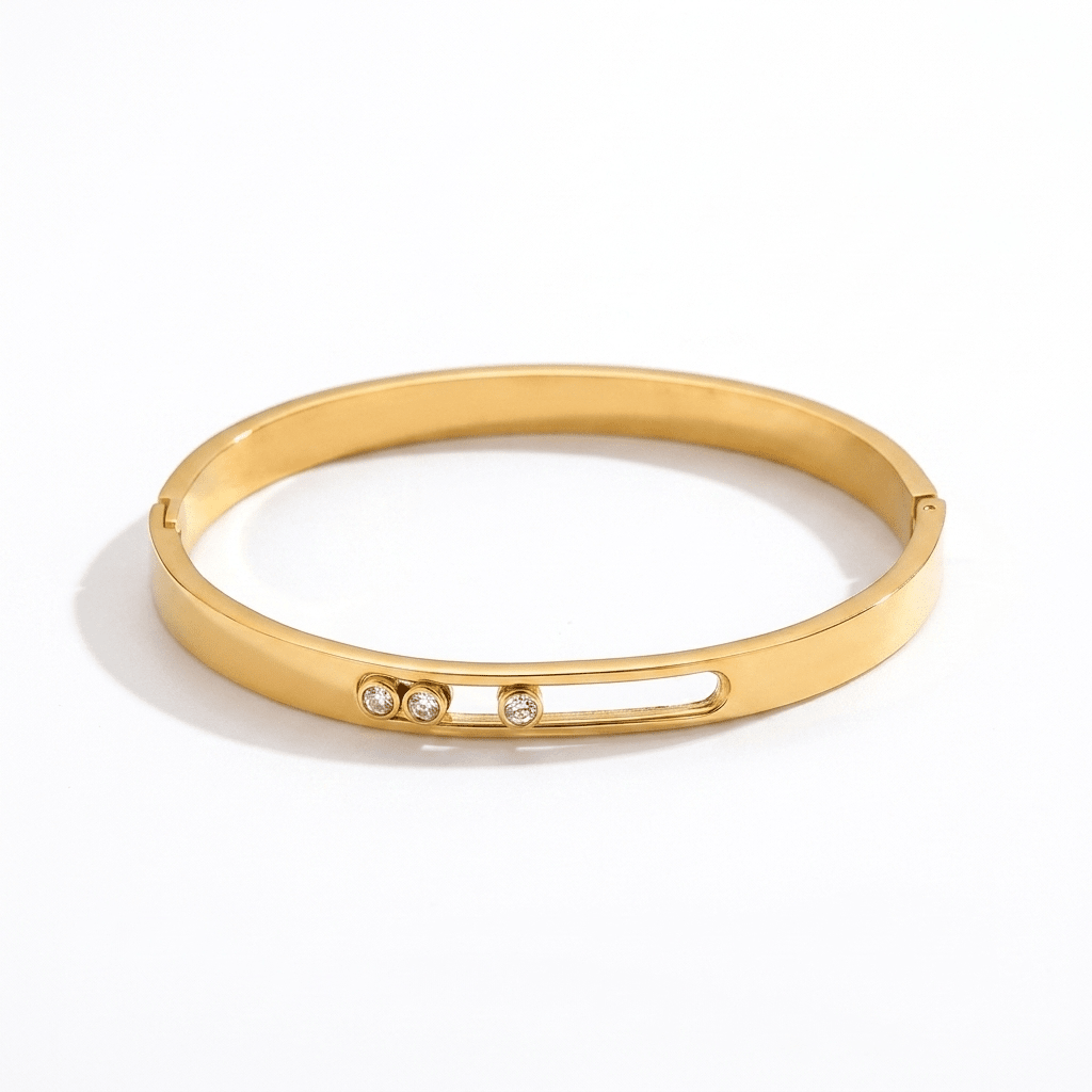 Two-Tone Round Bangle - Luvinae