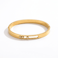 Two-Tone Round Bangle - Luvinae