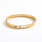 Two-Tone Round Bangle - Luvinae